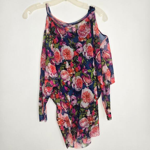 Fuzzi Sheer Fairy Mesh Floral Blouse Women Artsy Maximalist Italy Women Small - Picture 11 of 13
